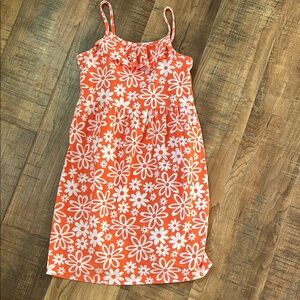 Orange Floral Kids Dress